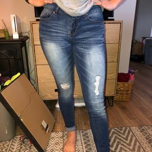 Medium wash ripped jeans